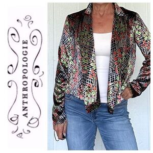 ANTHROPOLOGIE VELVET WRAP FRONT BLAZER SIZE 6